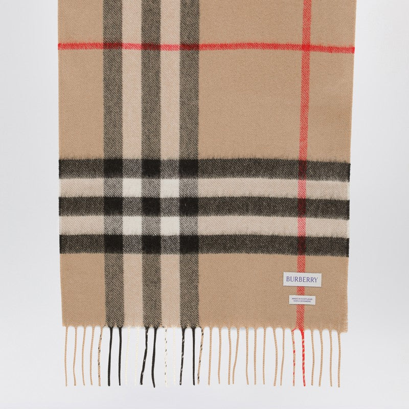 Burberry Cashmere Scarf With Check Motif