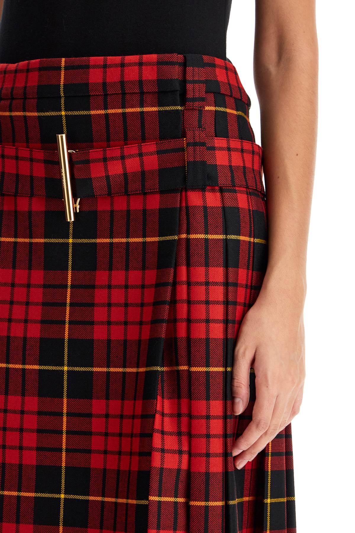 Alexander Mcqueen Plaid Pleated Skirt