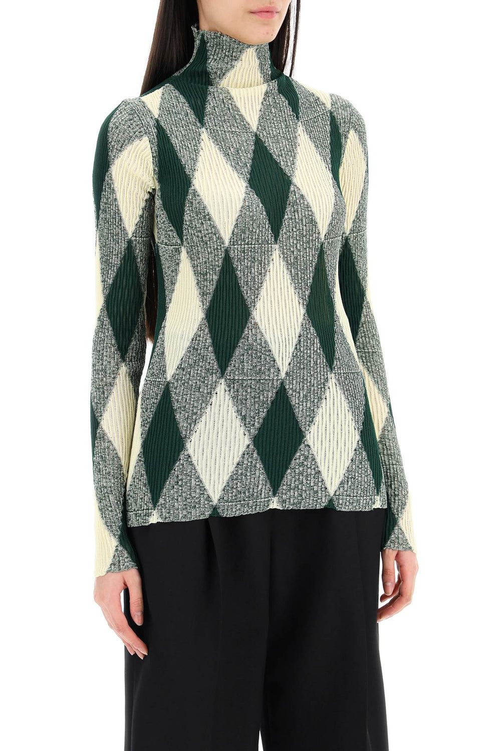 Burberry Check Turtleneck Sweater