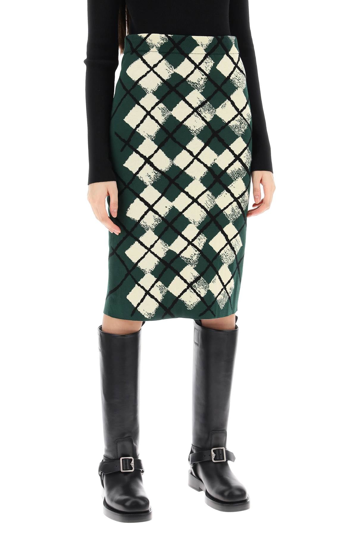 Burberry Diamond Jacquard Pencil Skirt