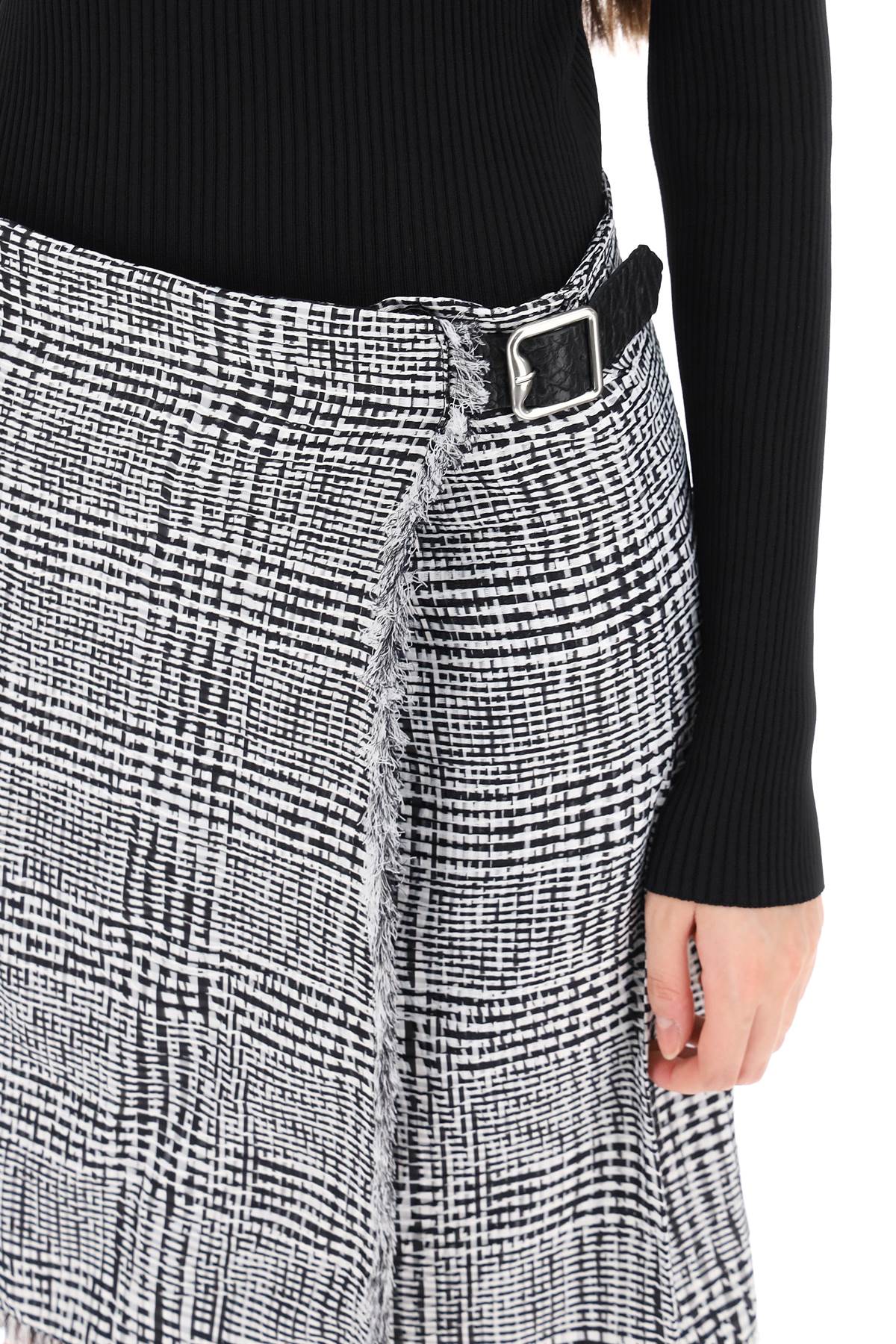 Burberry Houndstooth Plaid Skirt