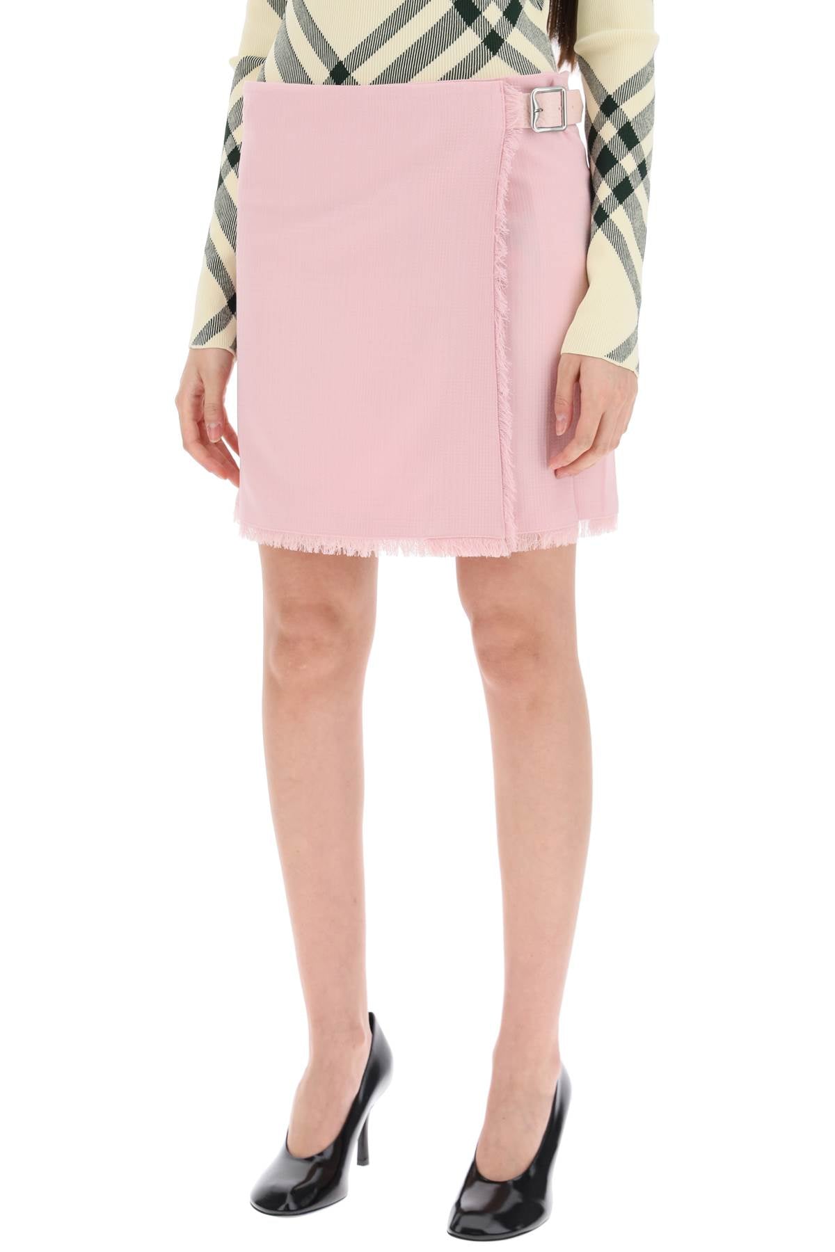 Burberry Textured Wool Kilt Mini Skirt