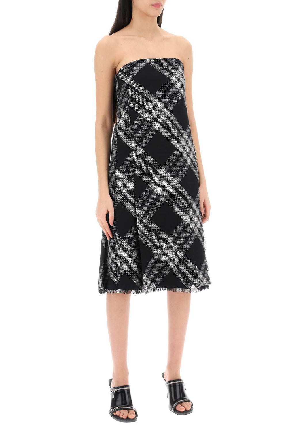 Burberry Check Strapless Midi Dress