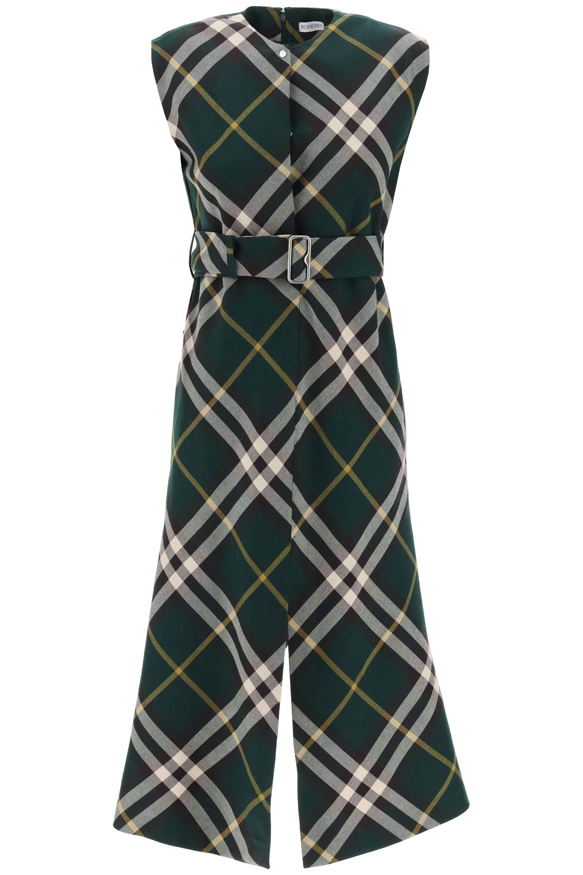 Burberry Check Wool Midi Dress