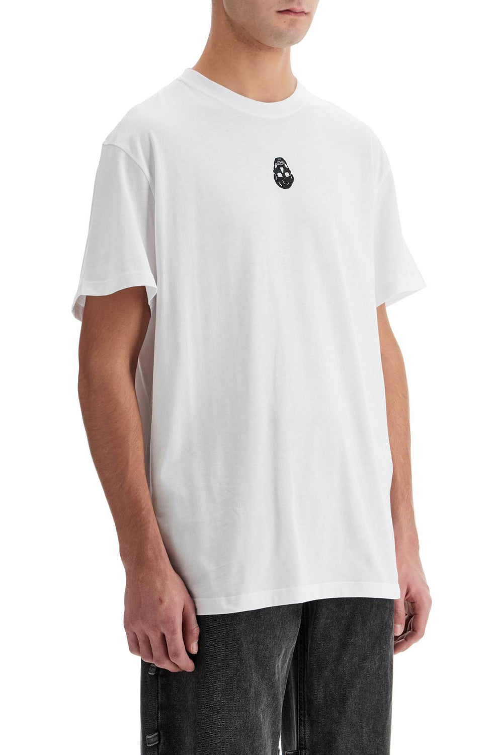 Alexander Mcqueen Skull Embroidered T-shirt