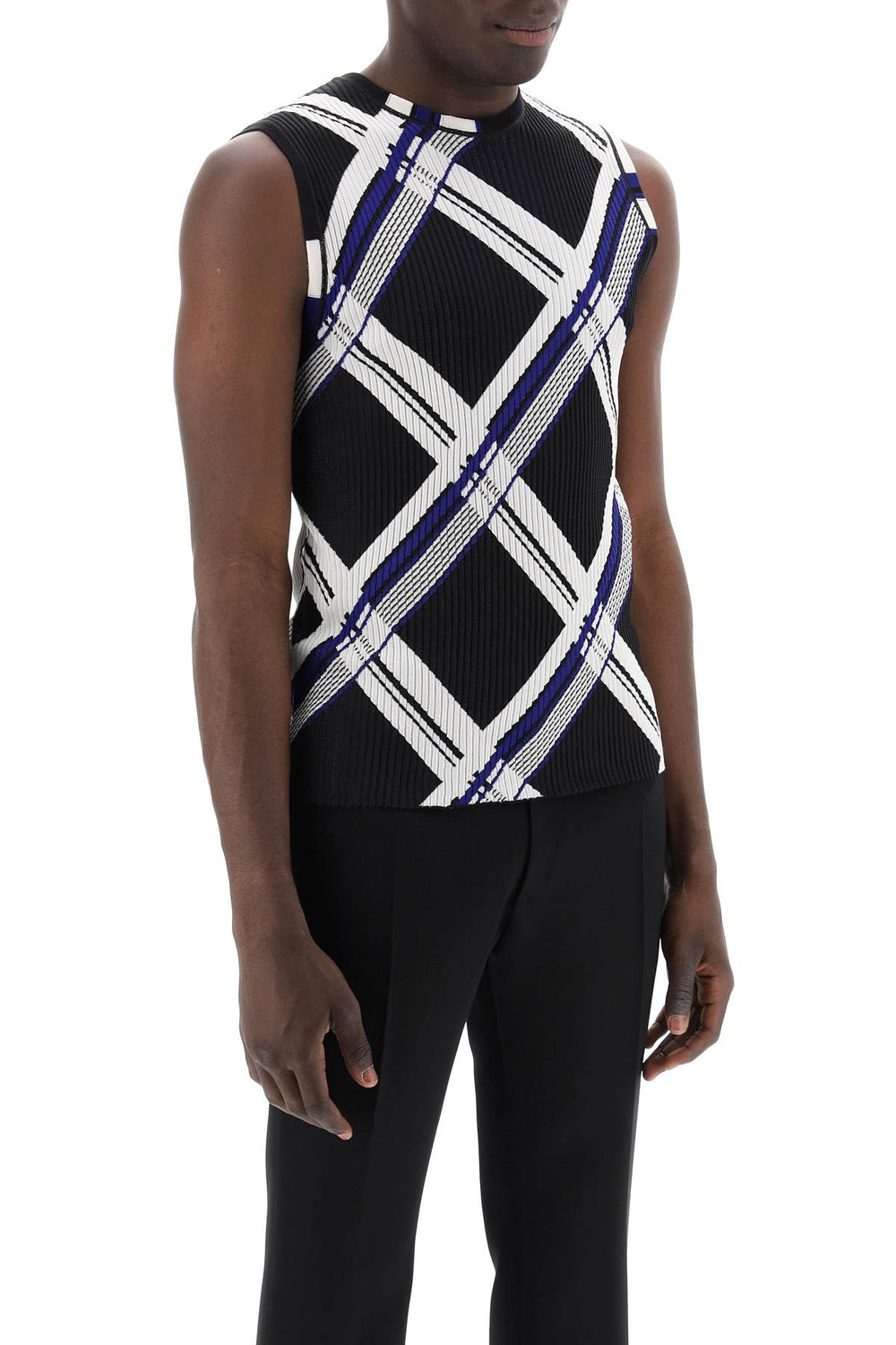 Burberry Check Silk Knit Sleeveless Top