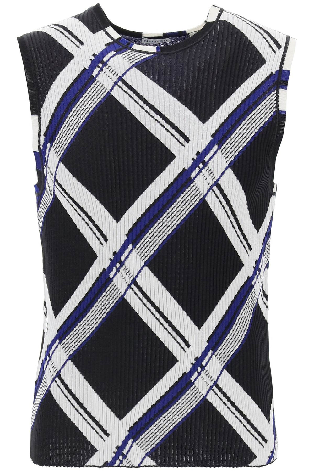 Burberry Check Silk Knit Sleeveless Top