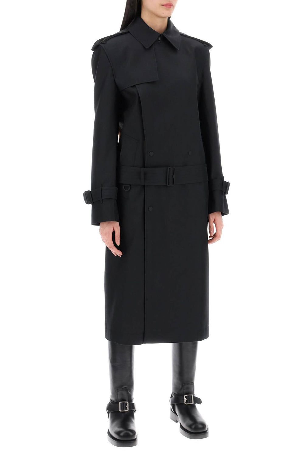 Burberry Double-Dreasted Silk Twill Trench Coat