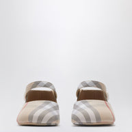 Burberry Kids' Check Motif Mary Jane Ballet Flats In Cotton