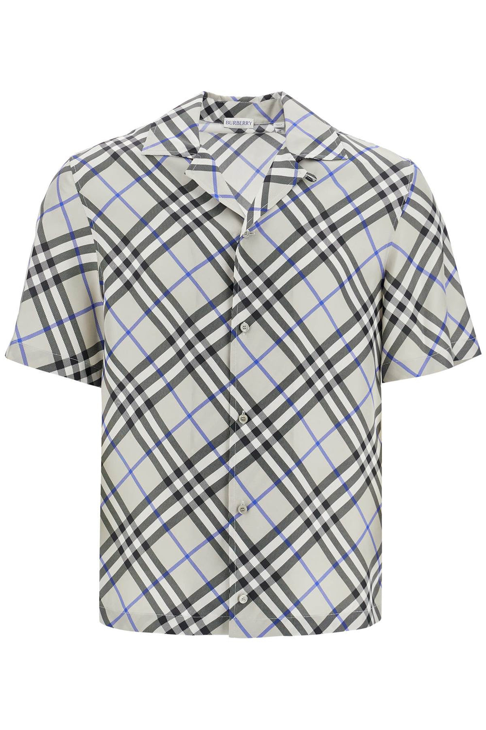 Burberry Check Silk Short Sleeve Shirt