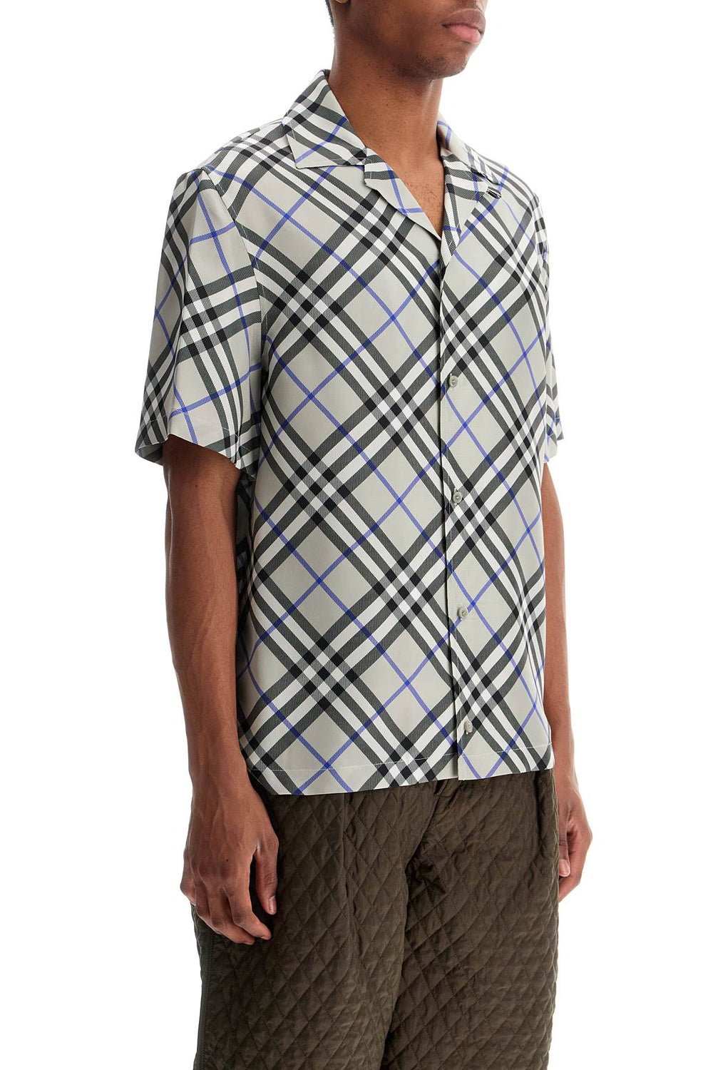 Burberry Check Silk Short Sleeve Shirt