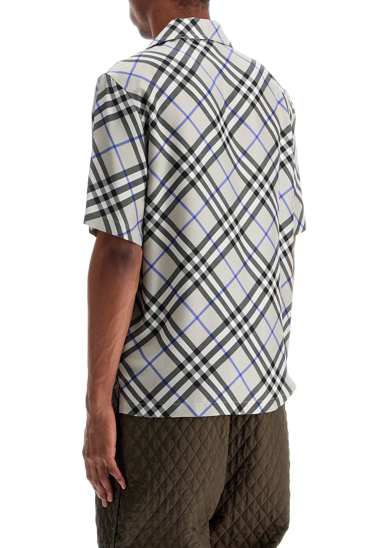 Burberry Check Silk Short Sleeve Shirt