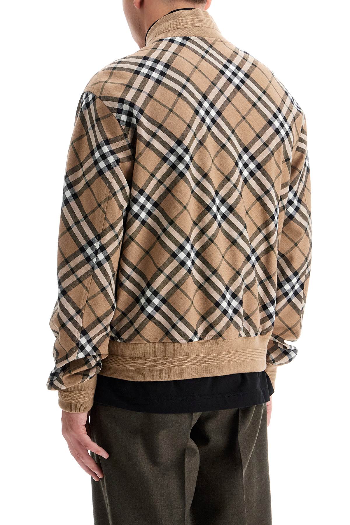 Burberry Check Harrington Wool Blend Jacket