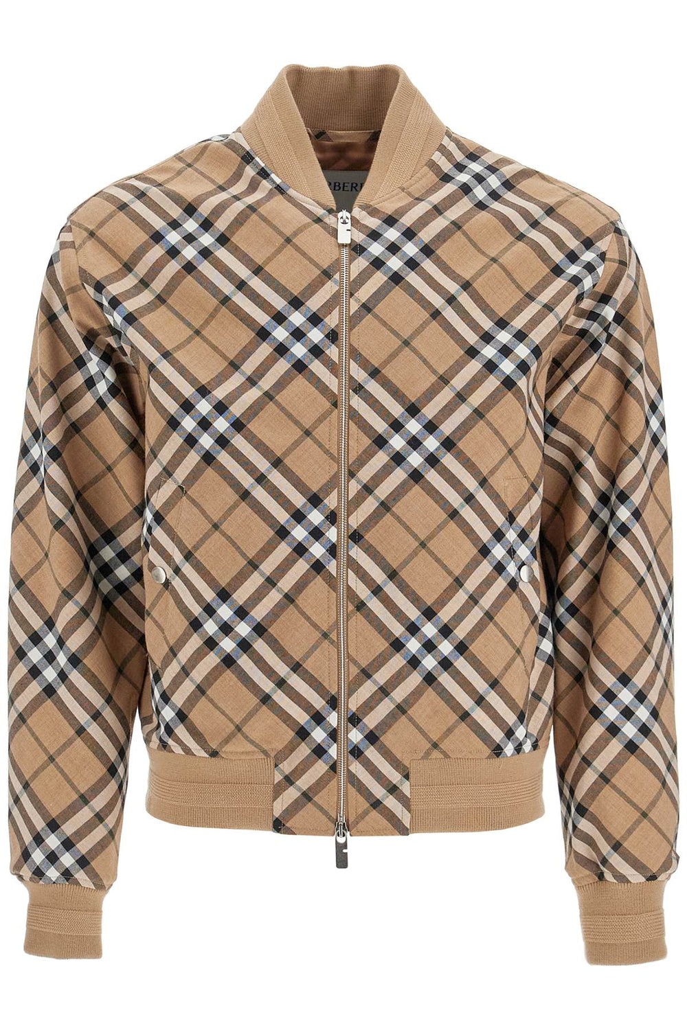 Burberry Check Harrington Wool Blend Jacket