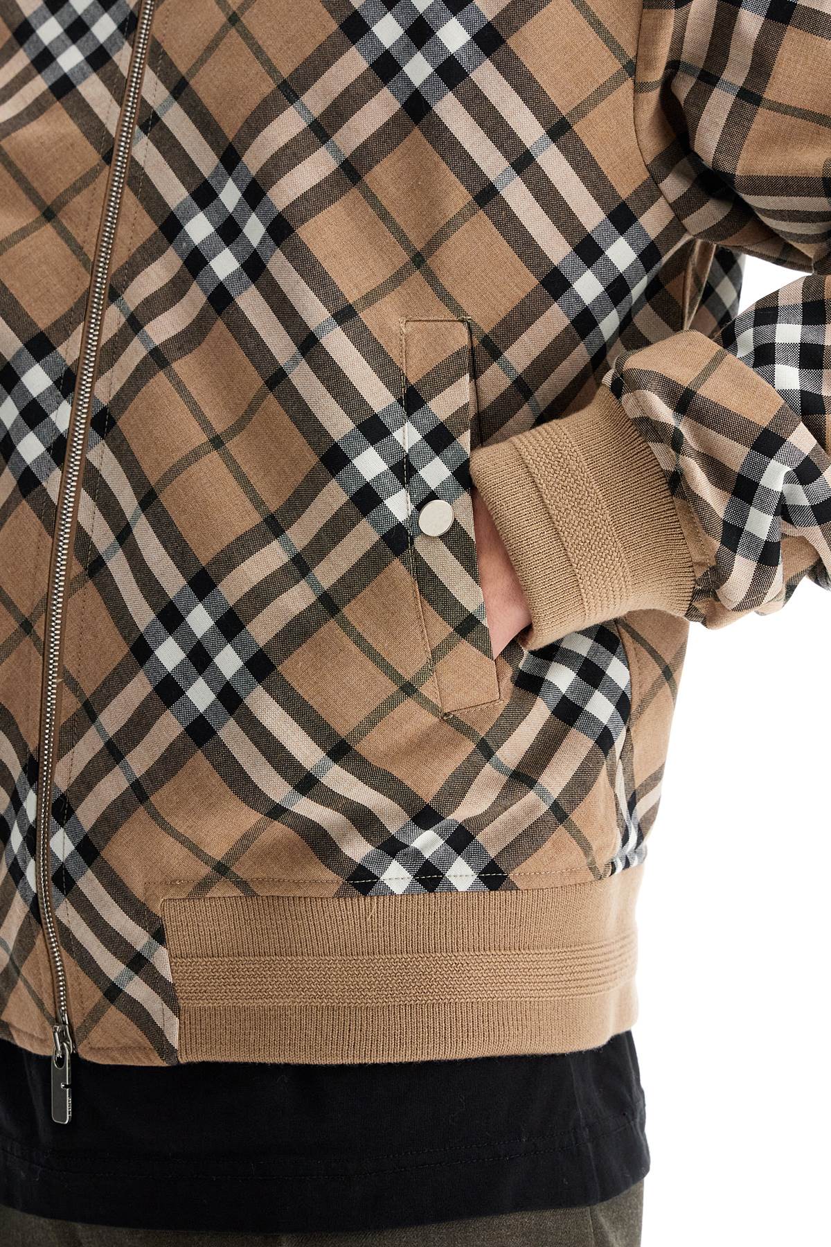 Burberry Check Harrington Wool Blend Jacket