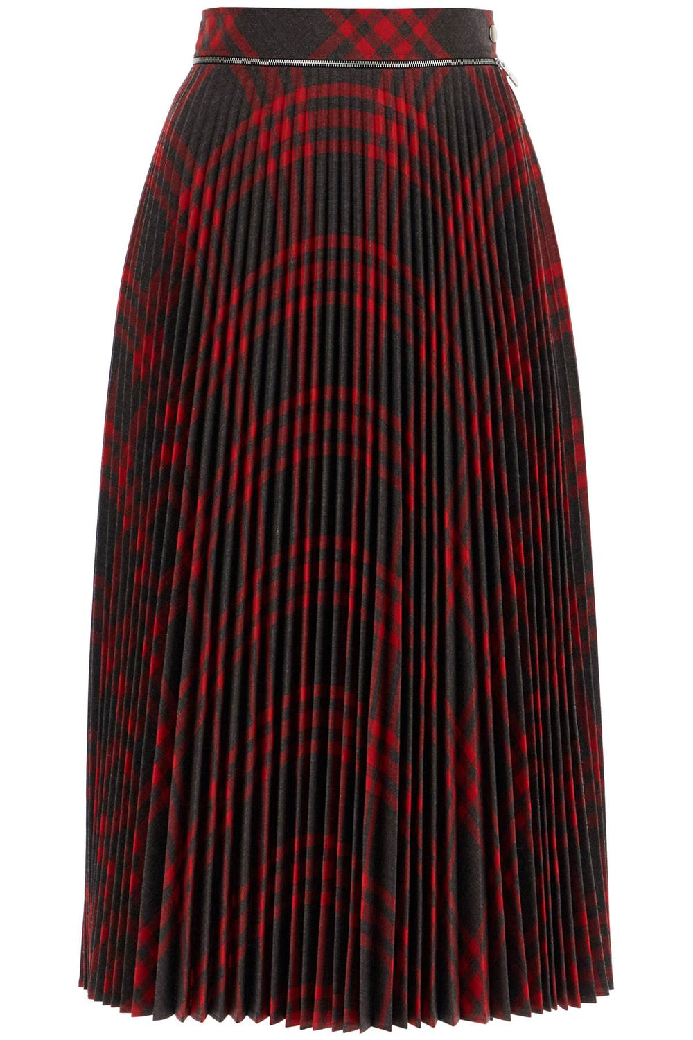 Burberry Check Wool Blend Midi Skirt