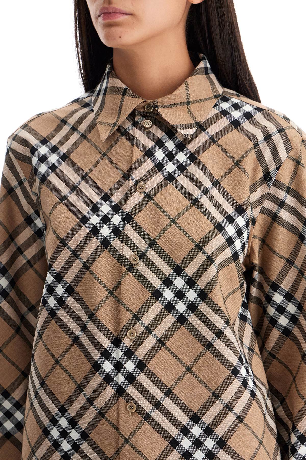 Burberry Check Wool Blend Shirt