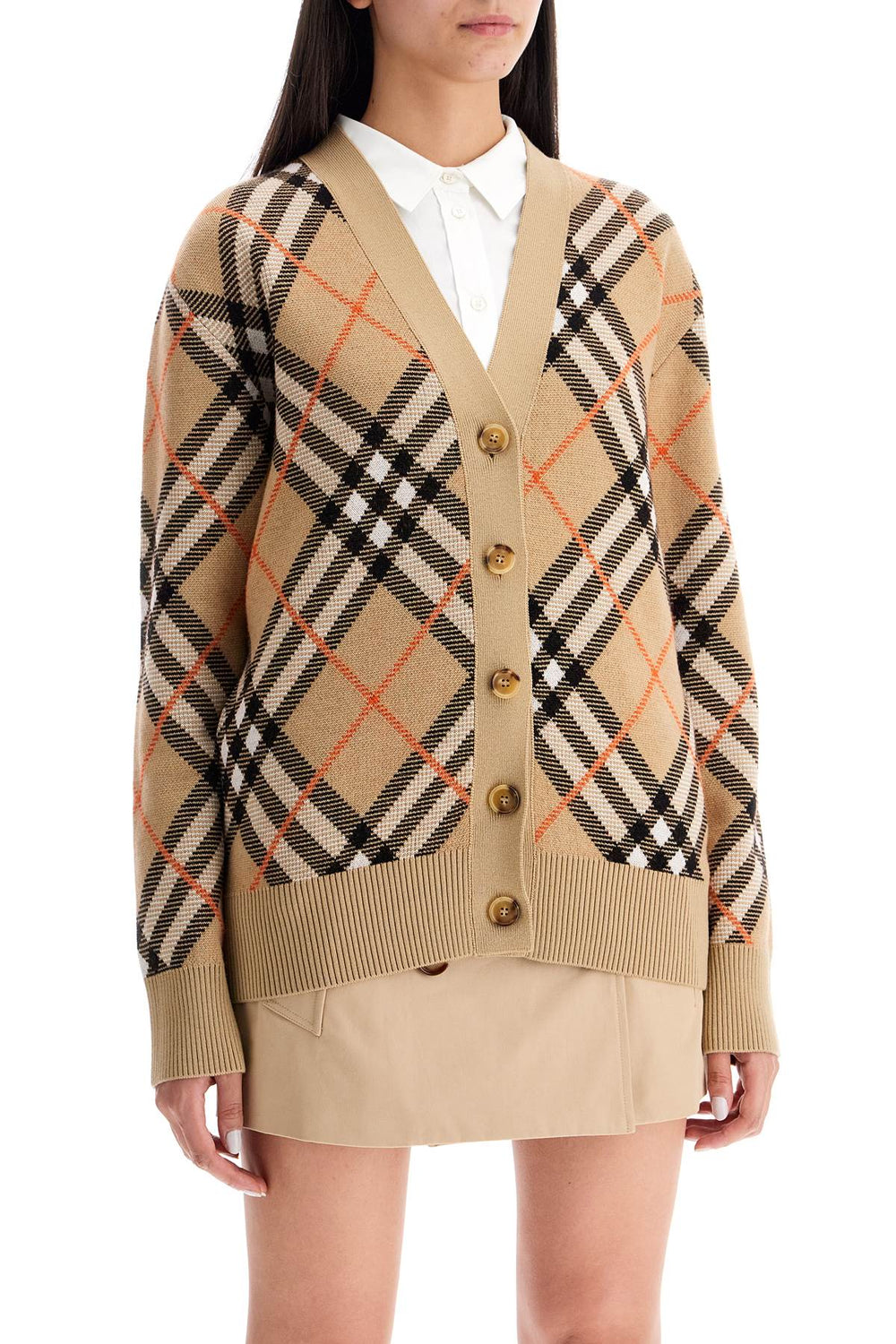 Burberry Oversized Tartan Cardigan