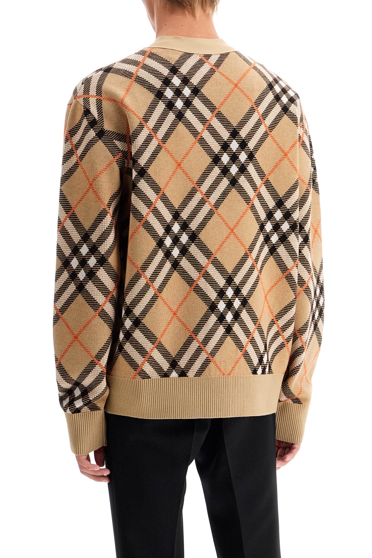 Burberry Check Wool Mohair Blend Cardigan