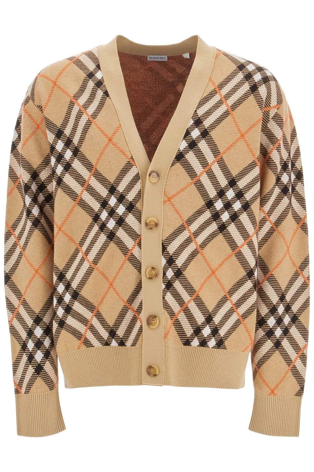 Burberry Check Wool Mohair Blend Cardigan