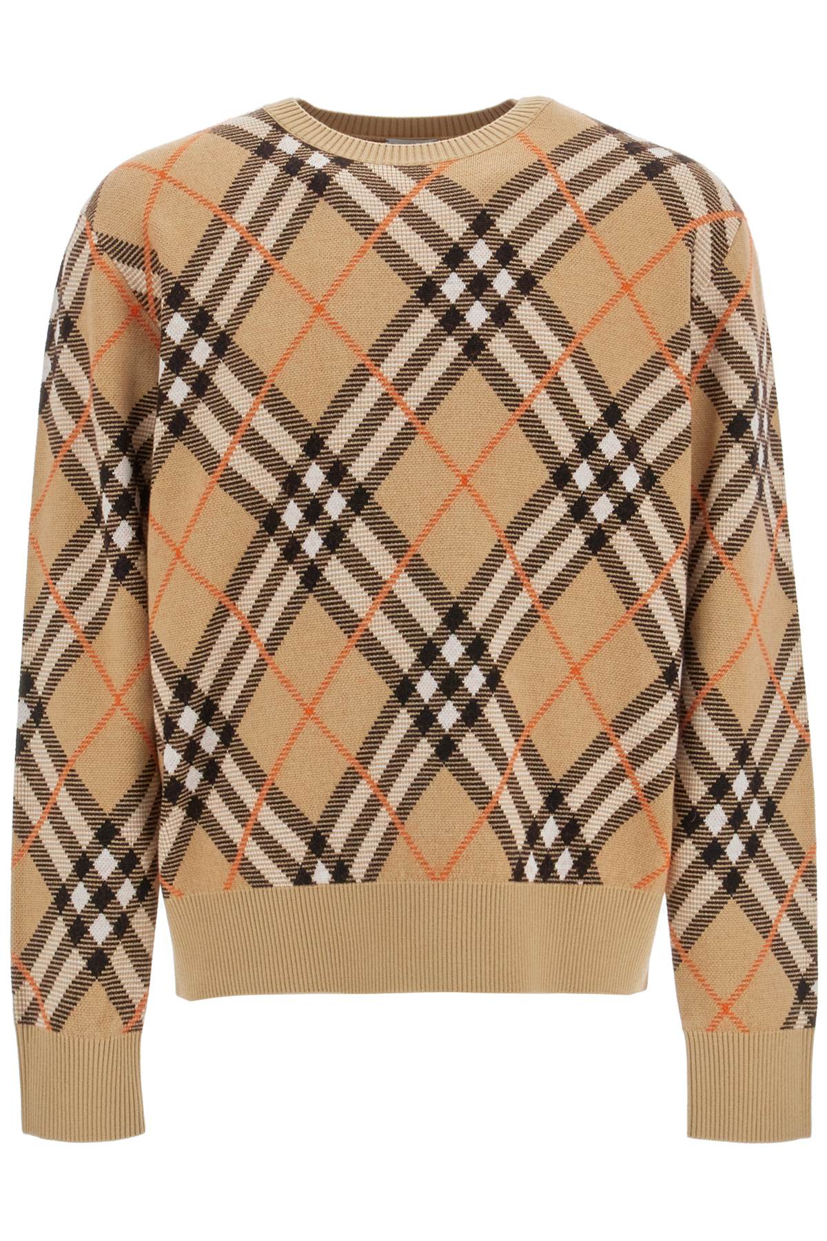 Burberry Check Wool Mohair Blend Sweater