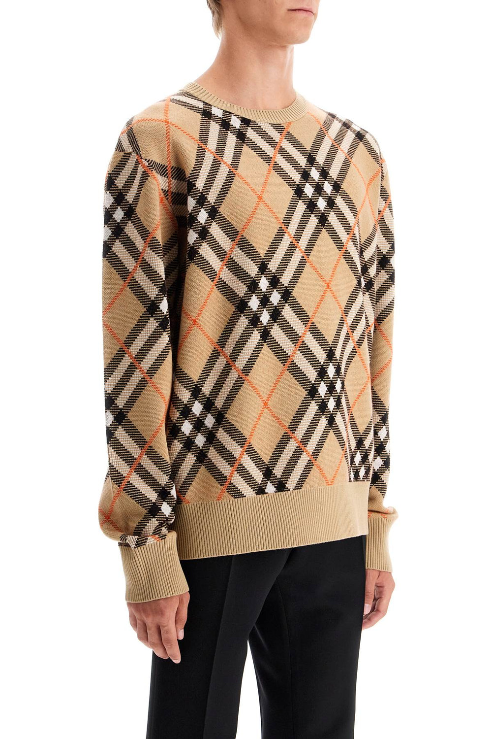 Burberry Check Wool Mohair Blend Sweater