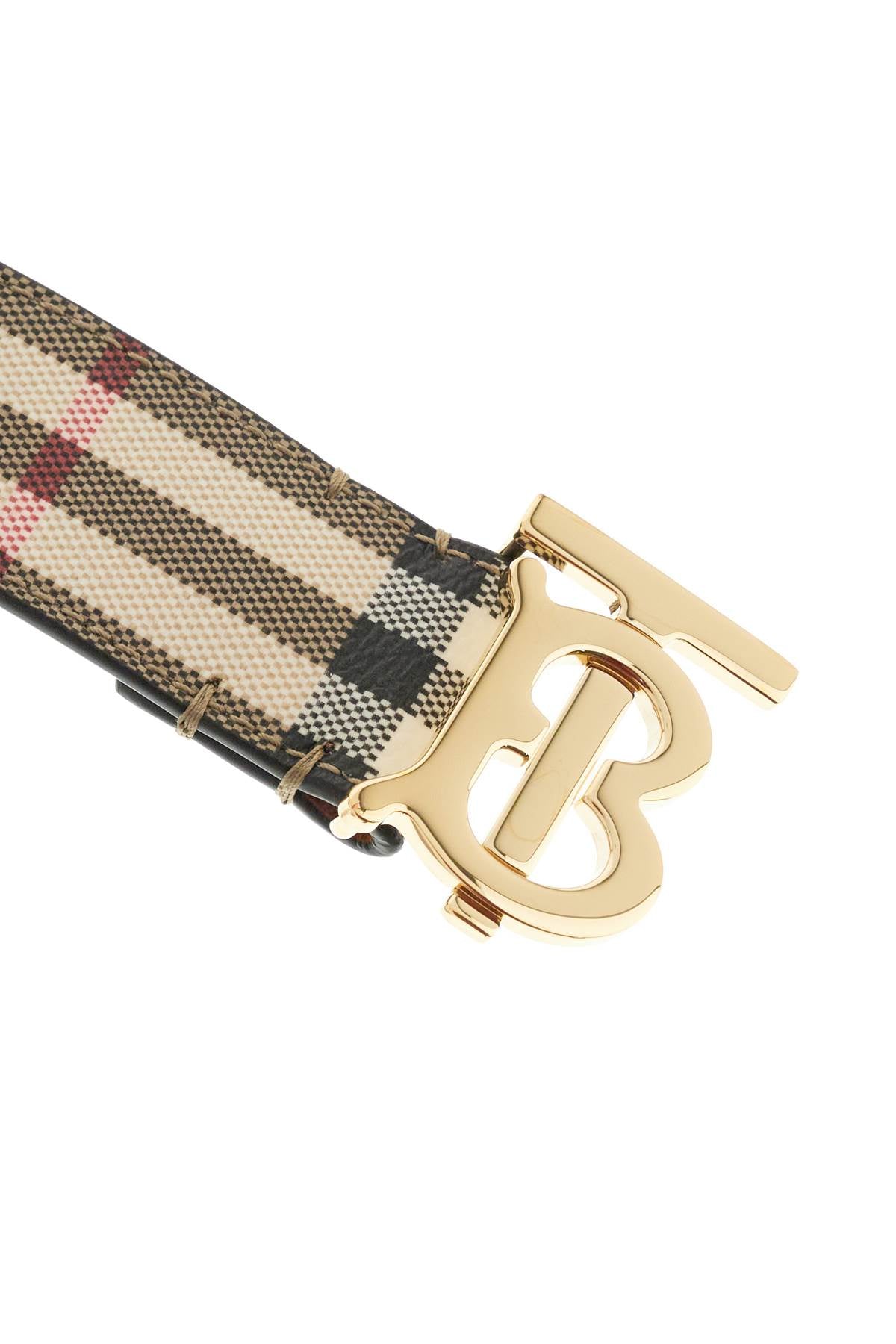 Burberry Check TB Logo Belt