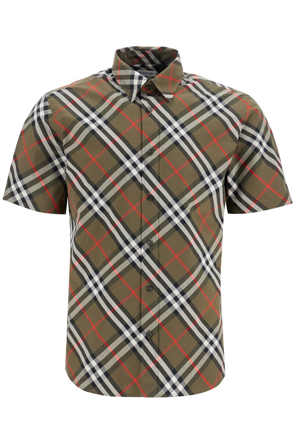 Burberry Check Cotton Short-Sleeved Shirt