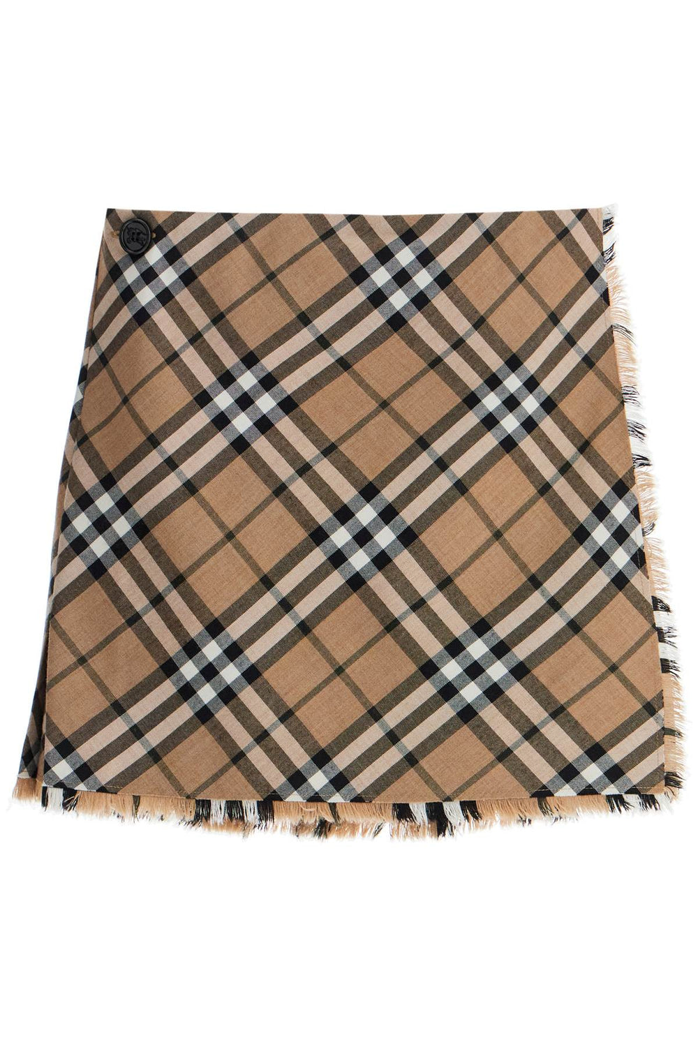 Burberry Check Wool Blend Skirt