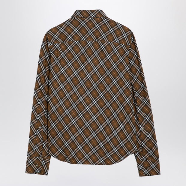 Burberry Oxid-coloured Check Cotton Shirt