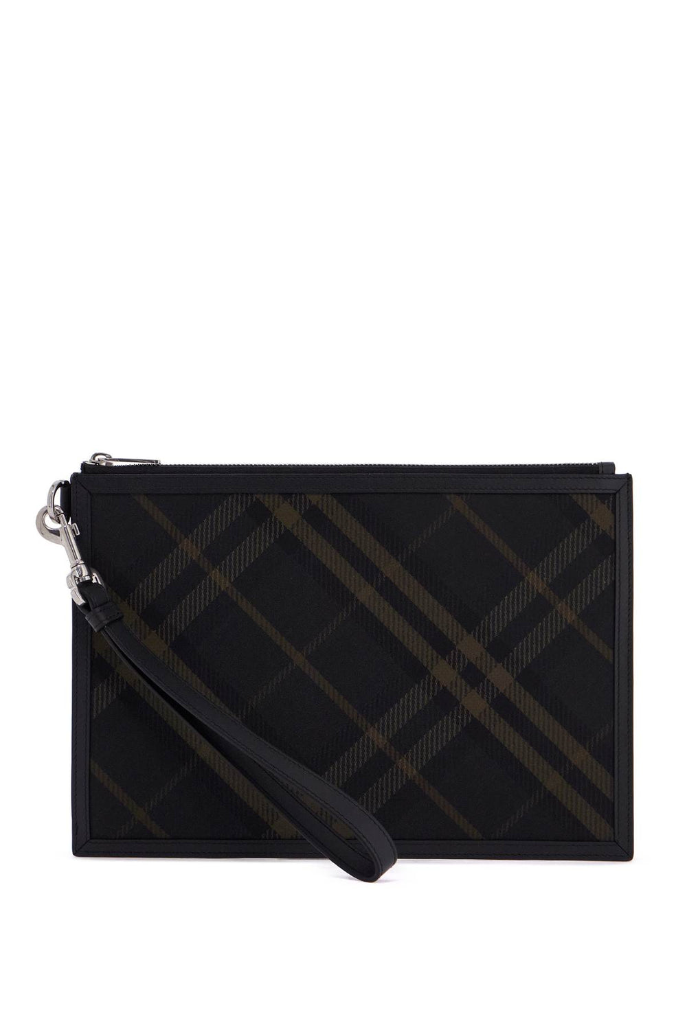 Burberry Check Coated Canvas Pouch Bag