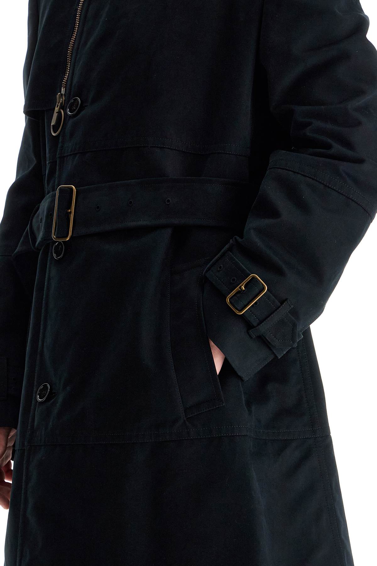 Burberry Double-breasted Cotton Blend Moleskin Trench Coat