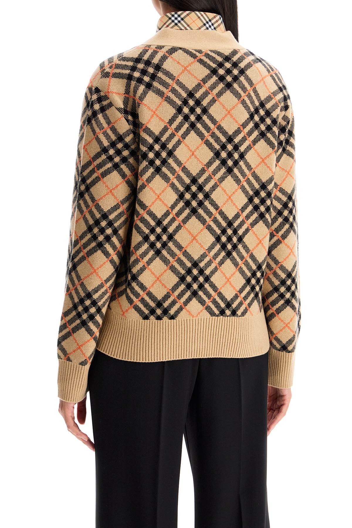 Burberry Check Cashmere Boxy Cardigan