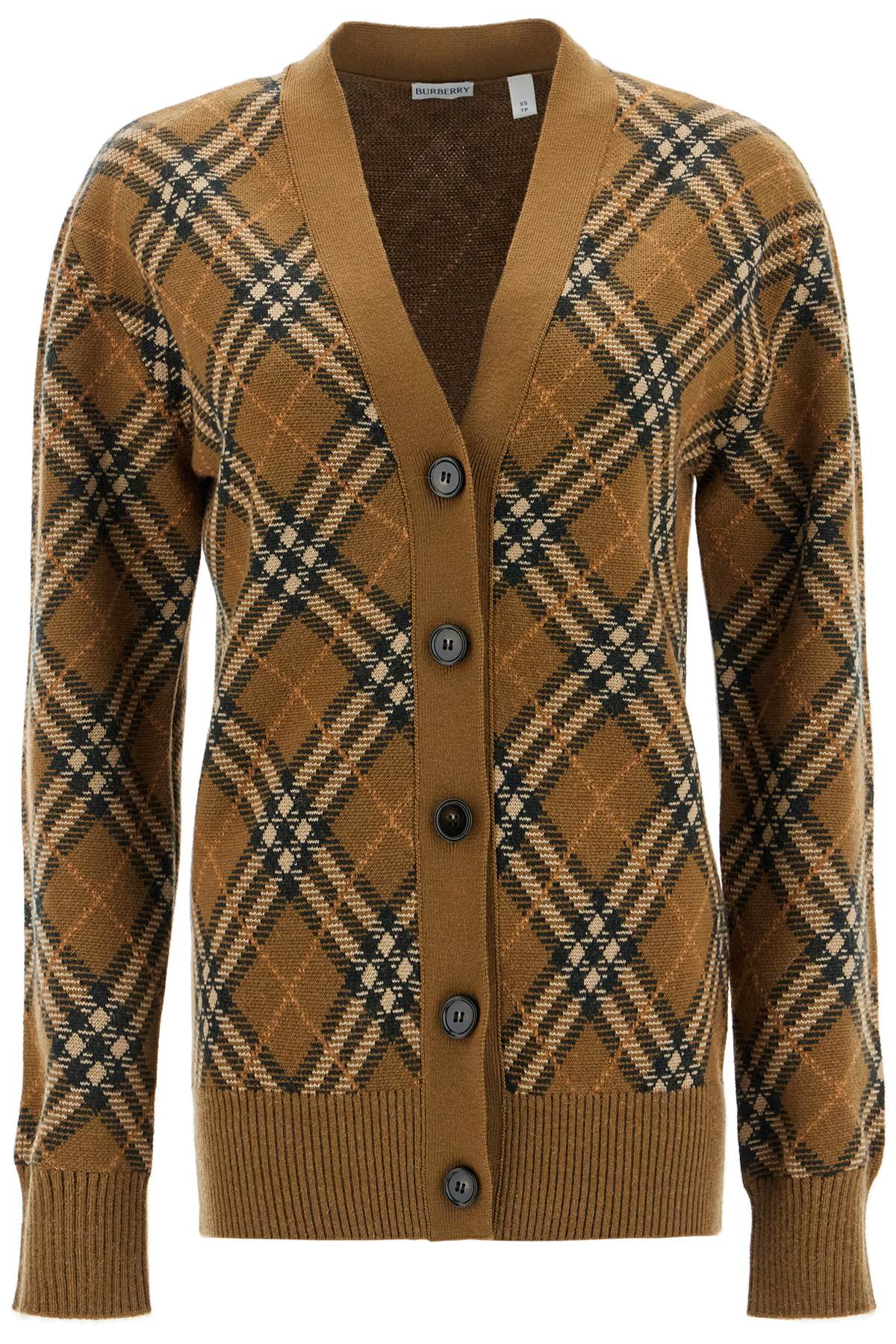 Burberry Check Wool Blend Cardigan