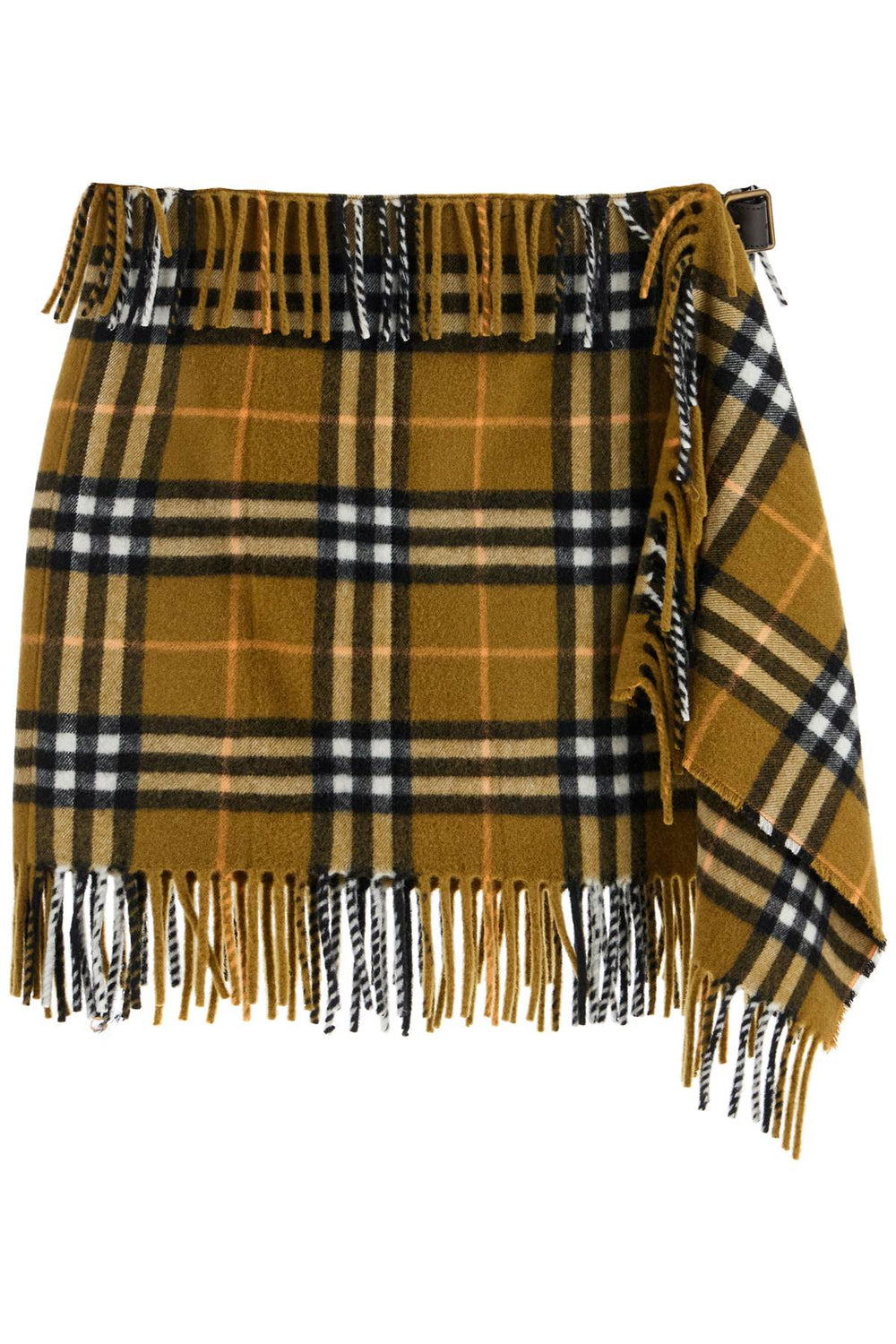 Burberry Wool-Cashmere Check Mini Skirt