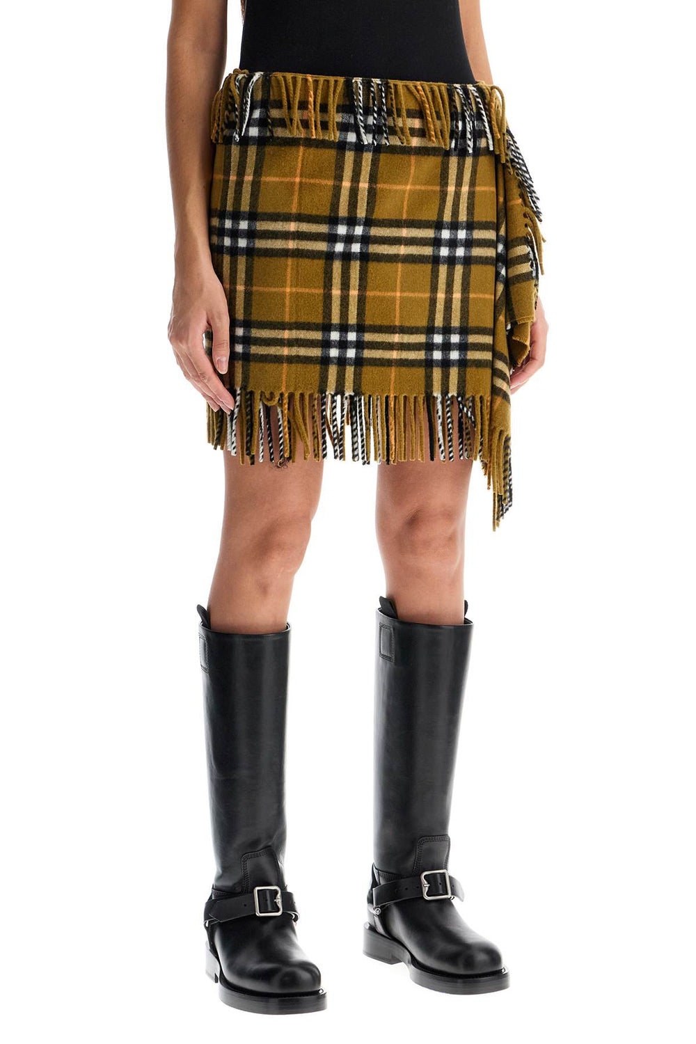 Burberry Wool-Cashmere Check Mini Skirt