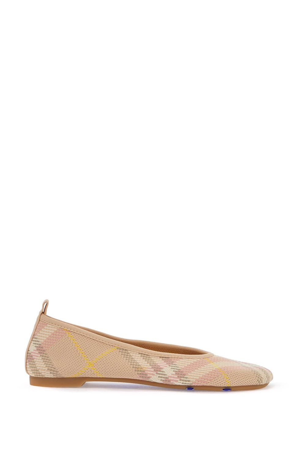 Burberry Beige Check Knit Ballet Flats