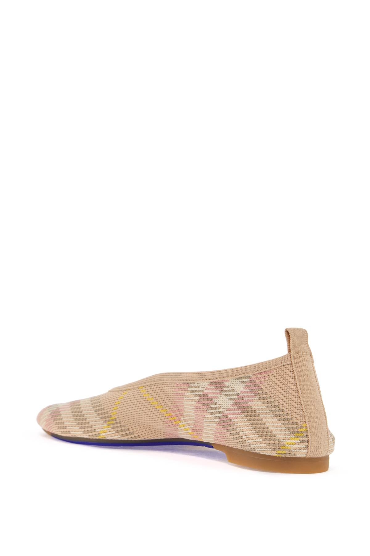 Burberry Beige Check Knit Ballet Flats