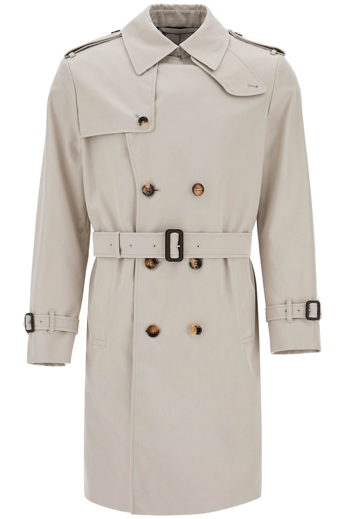 Burberry Light Beige Polyester And Cotton Trench Coat