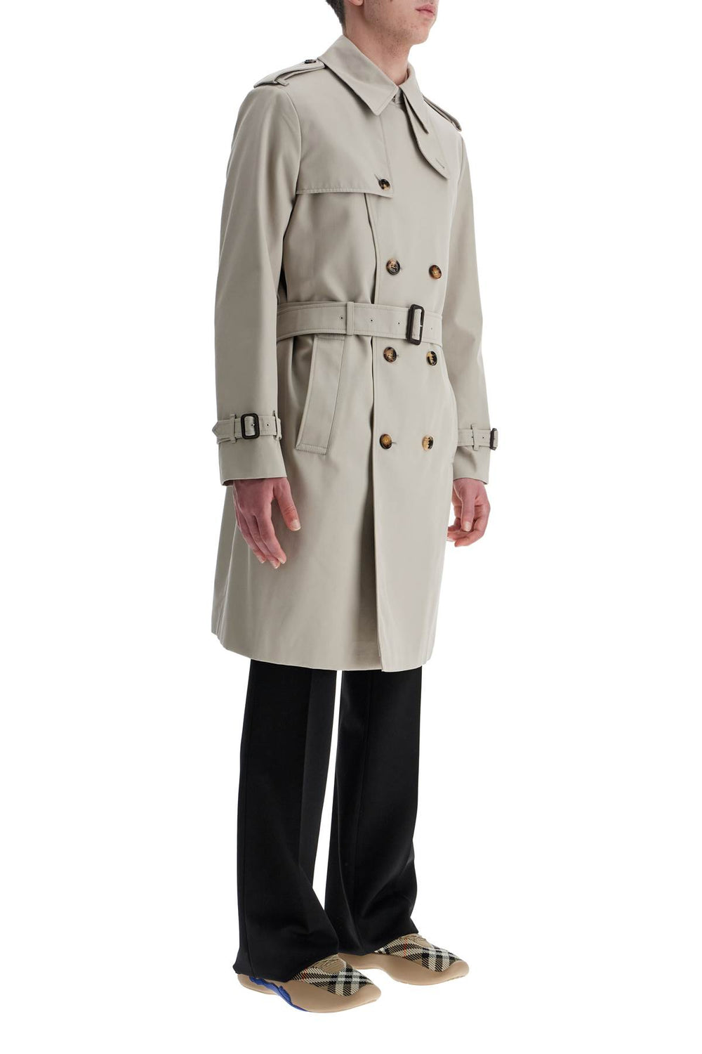 Burberry Light Beige Polyester And Cotton Trench Coat