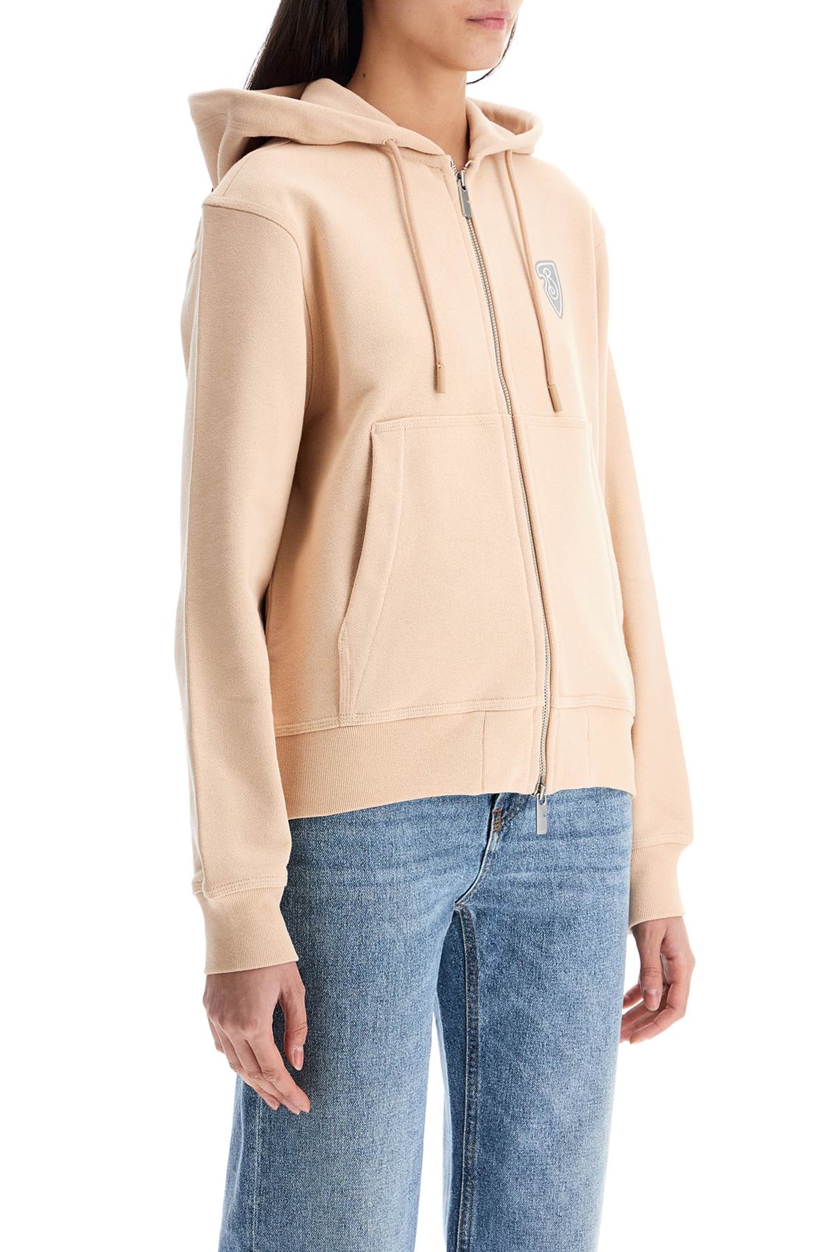 Burberry Beige Cotton Hoodie With Knight Illustration