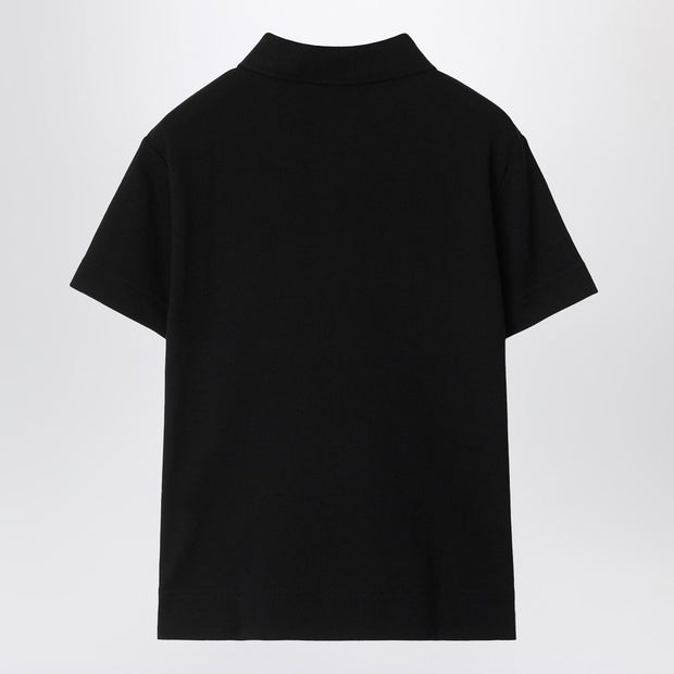 Burberry Kids' Black Cotton Piqué Polo Shirt
