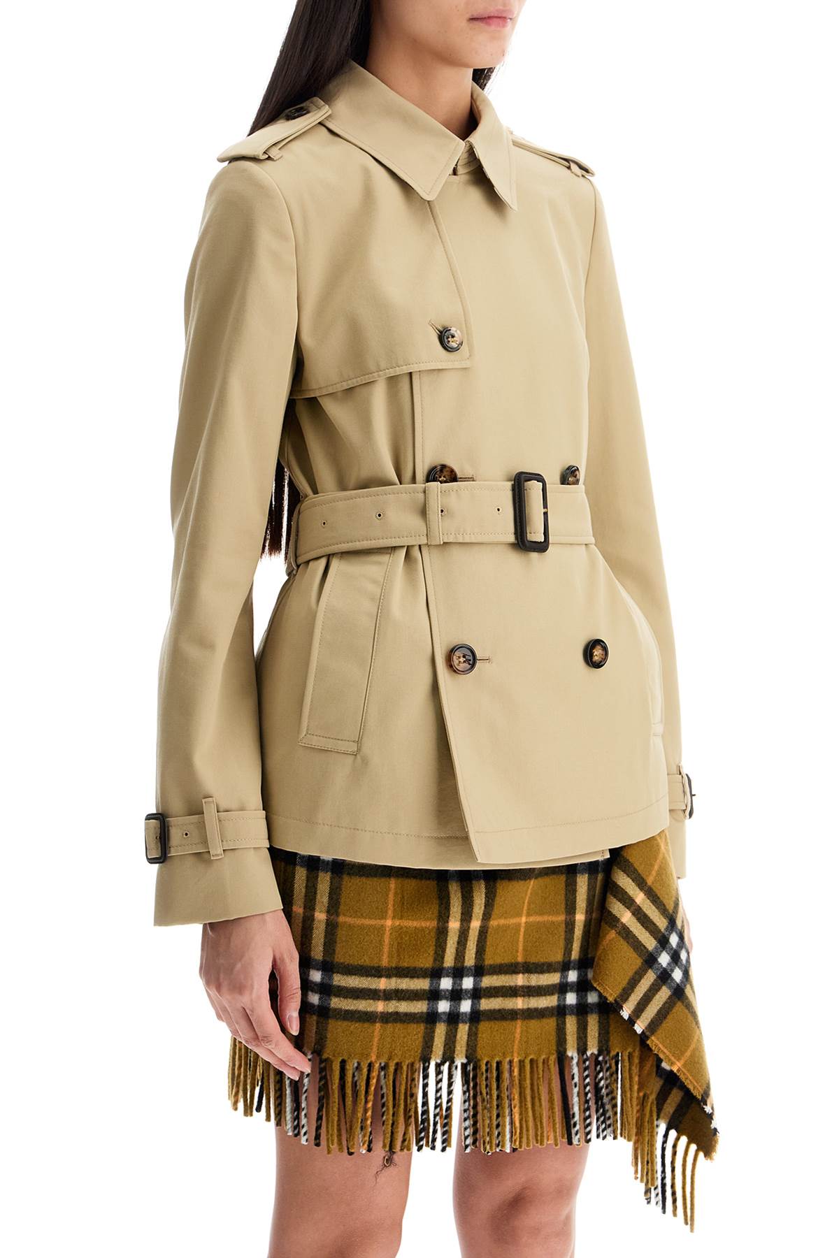 Burberry Short Trench Coat With Belt