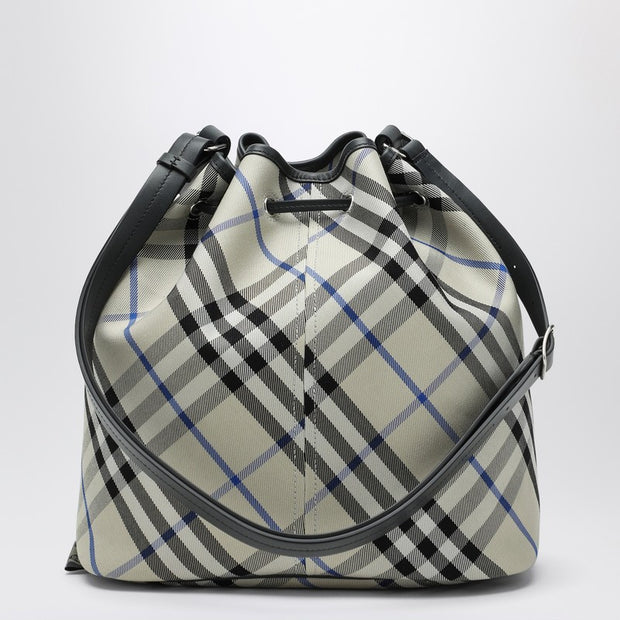 Burberry Medium Bucket Bag With Lichen-colour Check Pattern