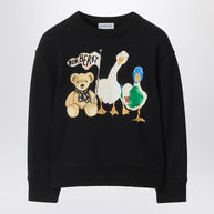 Burberry Kids' Black Sweatshirt With Thomas Bear And Friends