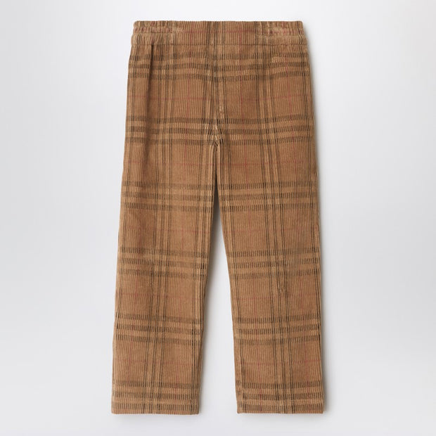Burberry Kids' Check-pattern Trousers In Corduroy