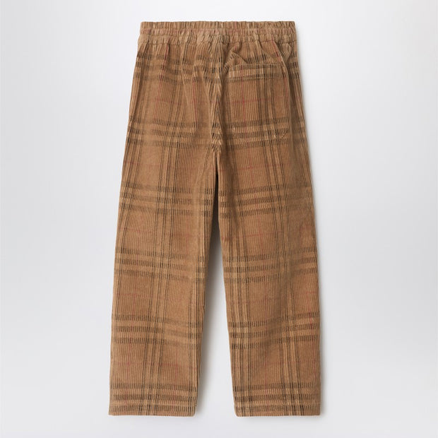 Burberry Kids' Check-pattern Trousers In Corduroy