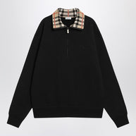 Burberry Half-zip Sweatshirt Black In Cotton