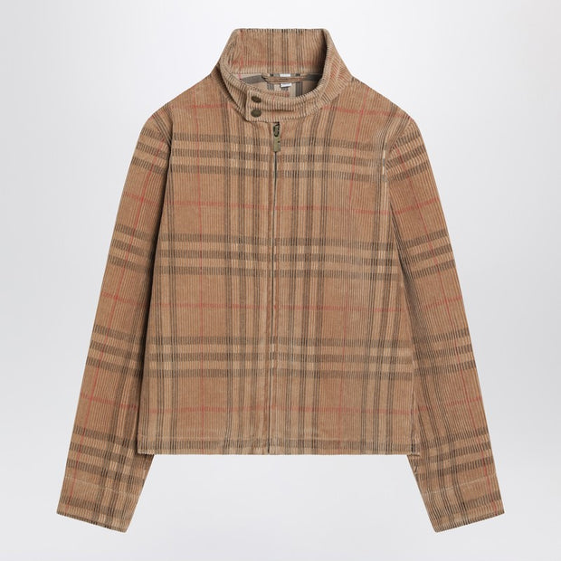 Burberry Kids' Corduroy Jacket With Check Pattern