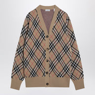Burberry Wool And Mohair Blend Check Cardigan